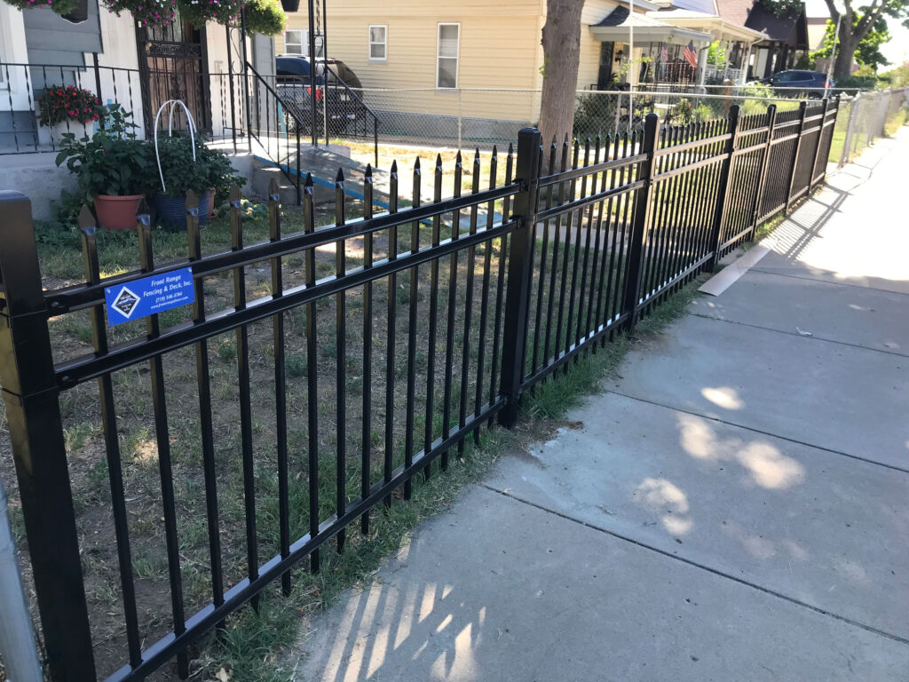 Black ornamental 4 foot fence