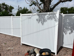 White Privacy Fence Trac Metal Fence